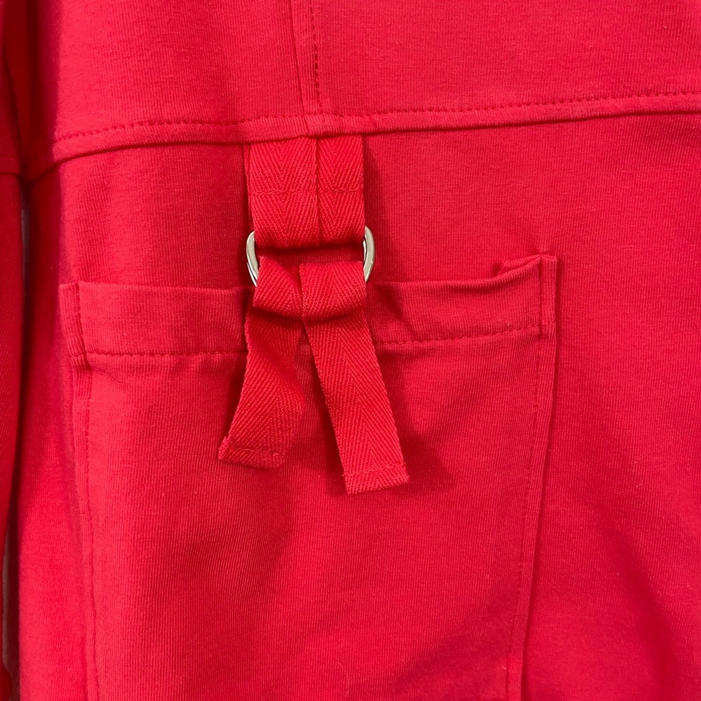 Neon Buddha Coral Button Down Jacket Medium Artsy Boho Cotton Lagenlook - Picture 4 of 8